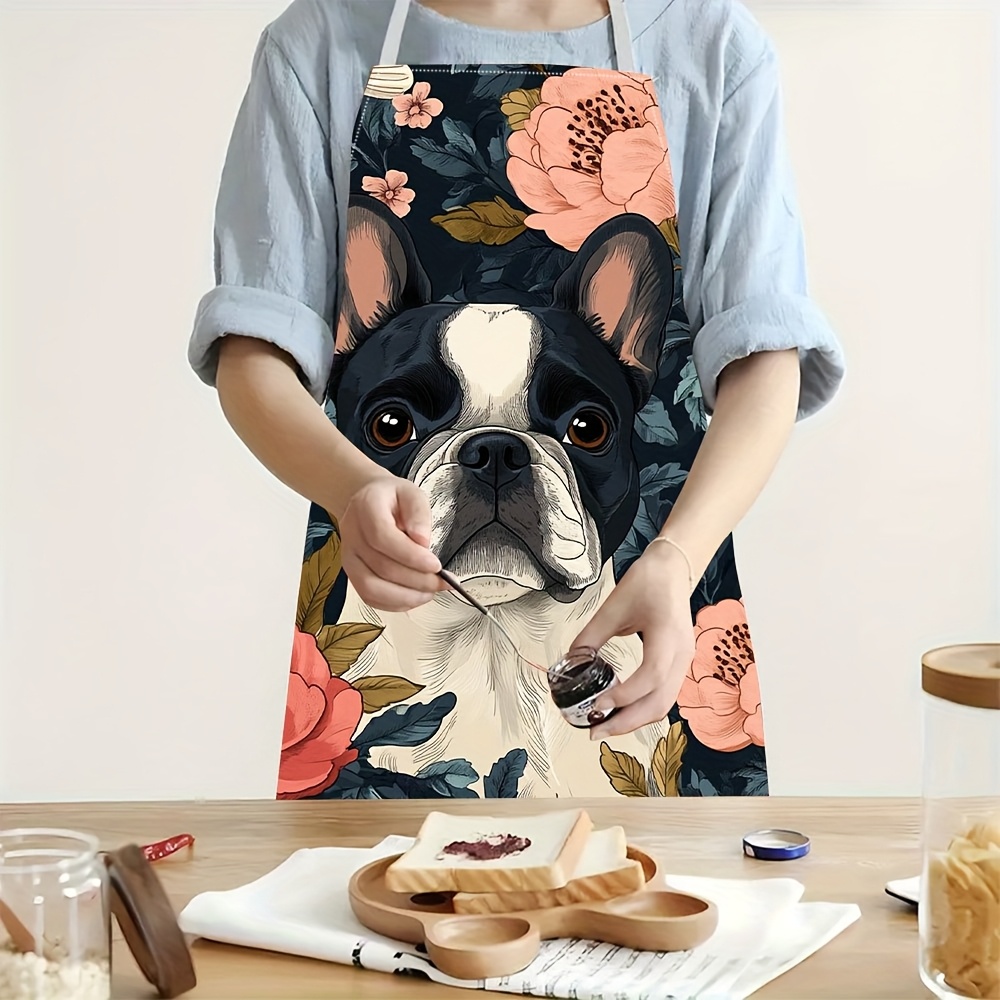 Home Cooking For Dogs - Franse Bulldog bloemenschort - linnenlook, schattig