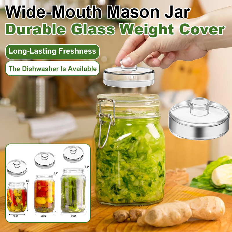Fermentation Crock - Brede-mond glazen conservenpotten met glazen deksel