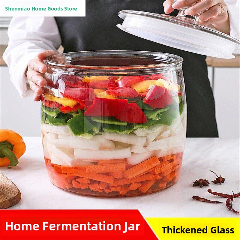Fermentation Crock - Extra dikke glazen kimchi-potten met binnenklep,