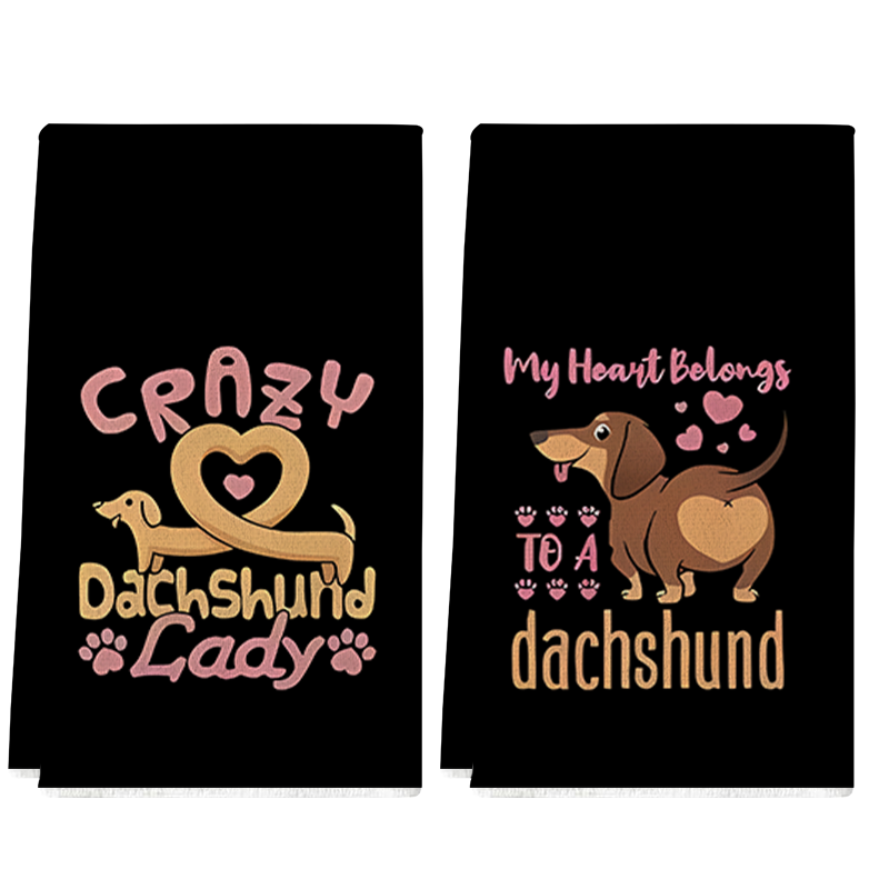 Home Cooking For Dogs - 2 stuks, Valentijnsdag zwarte achtergrond hondenslogan